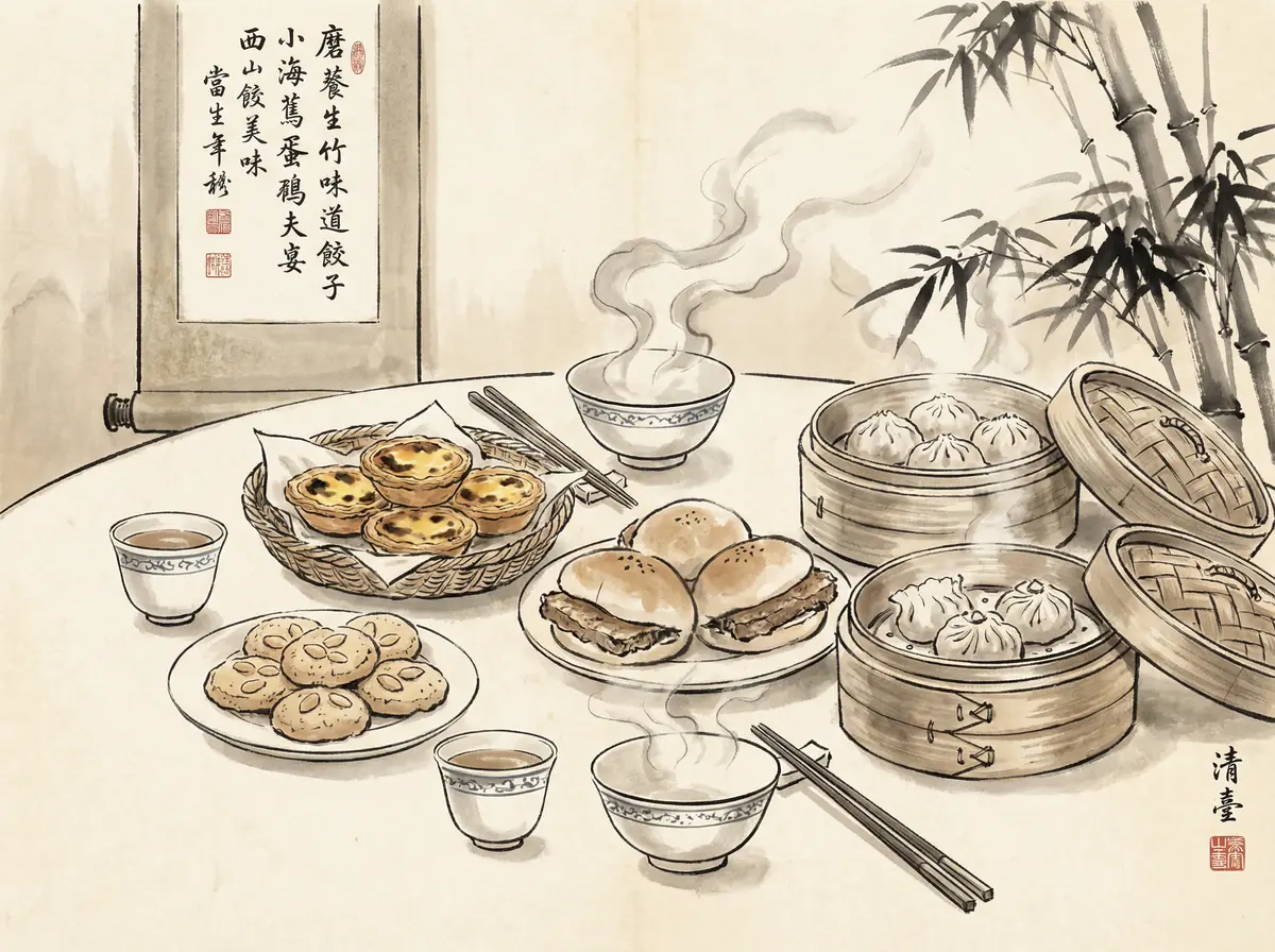 澳门娱乐城推荐澳门传统美食水墨画风格