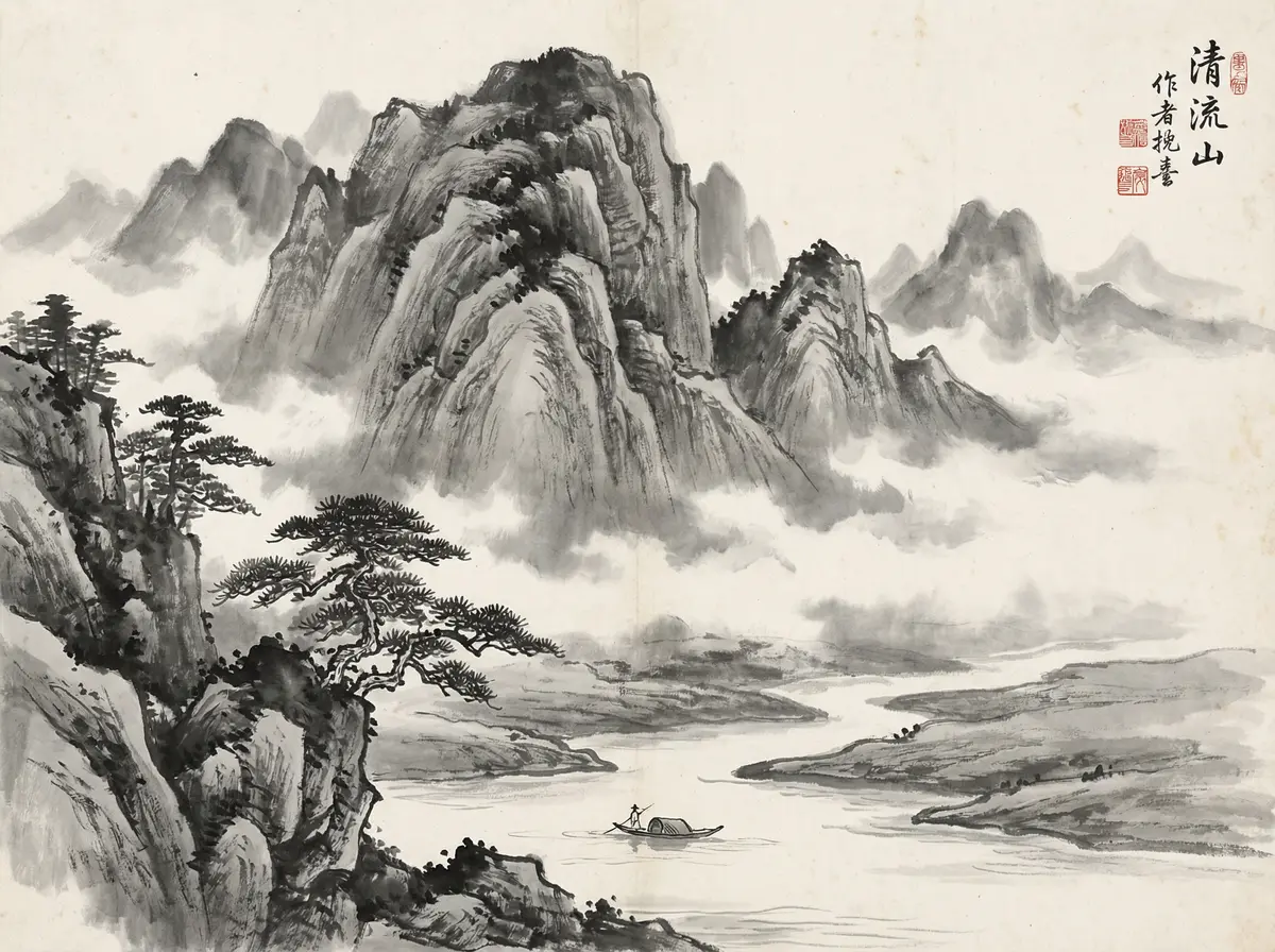 澳门娱乐城金沙国际远山云雾水墨画意境